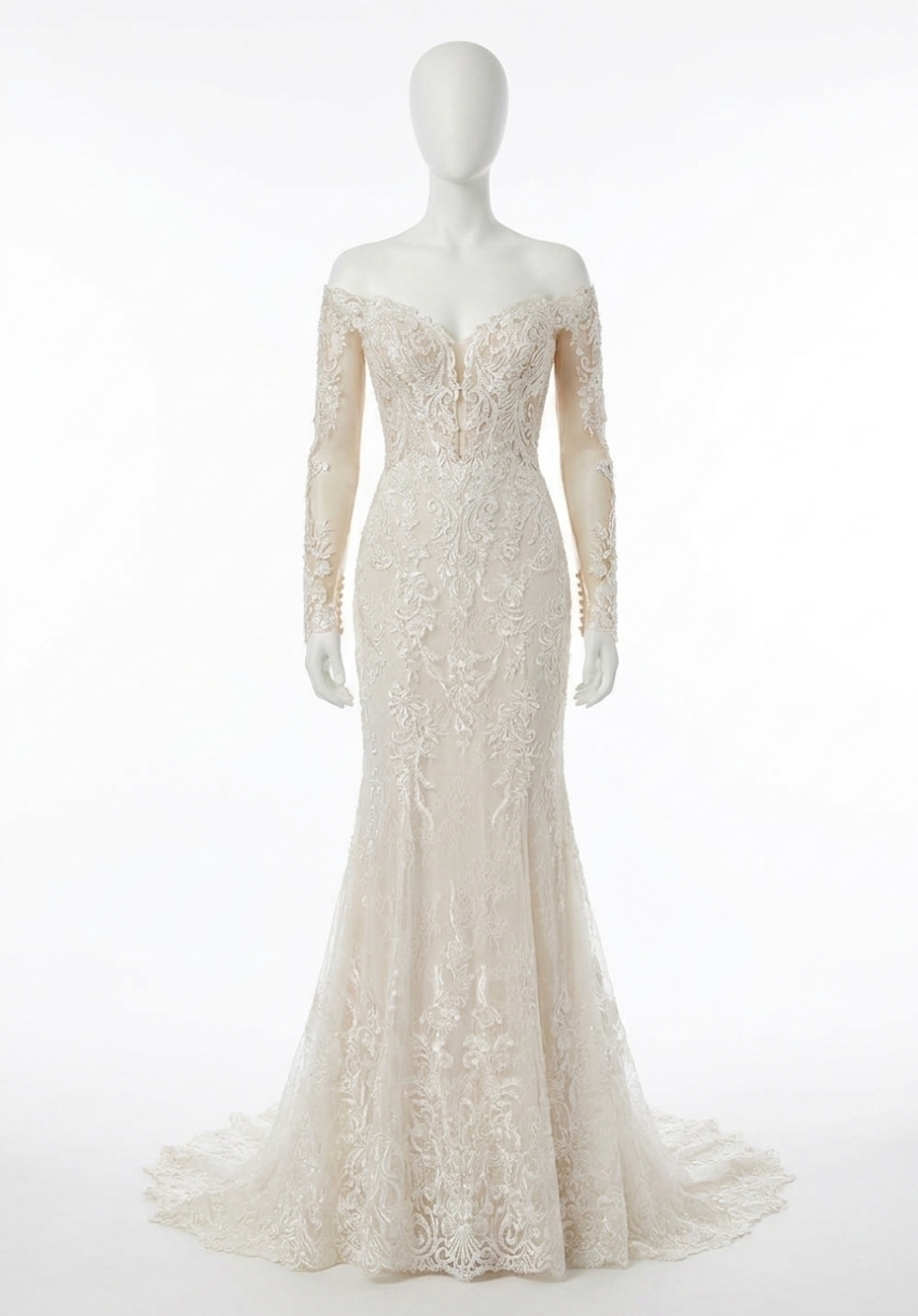 NEW MORILEE pura frosted embroidered gown in ivory
